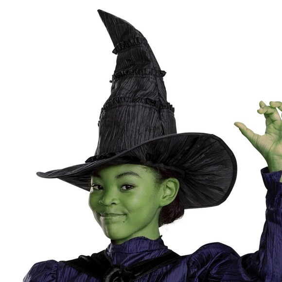 Wicked Movie Girls Costume 6-6X Deluxe Elphaba Witch Costume With Hat Wizard Oz - Picture 5 of 11